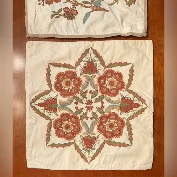 2 Pottery Barn Embroidered Pillow Covers - Picture 2 of 16